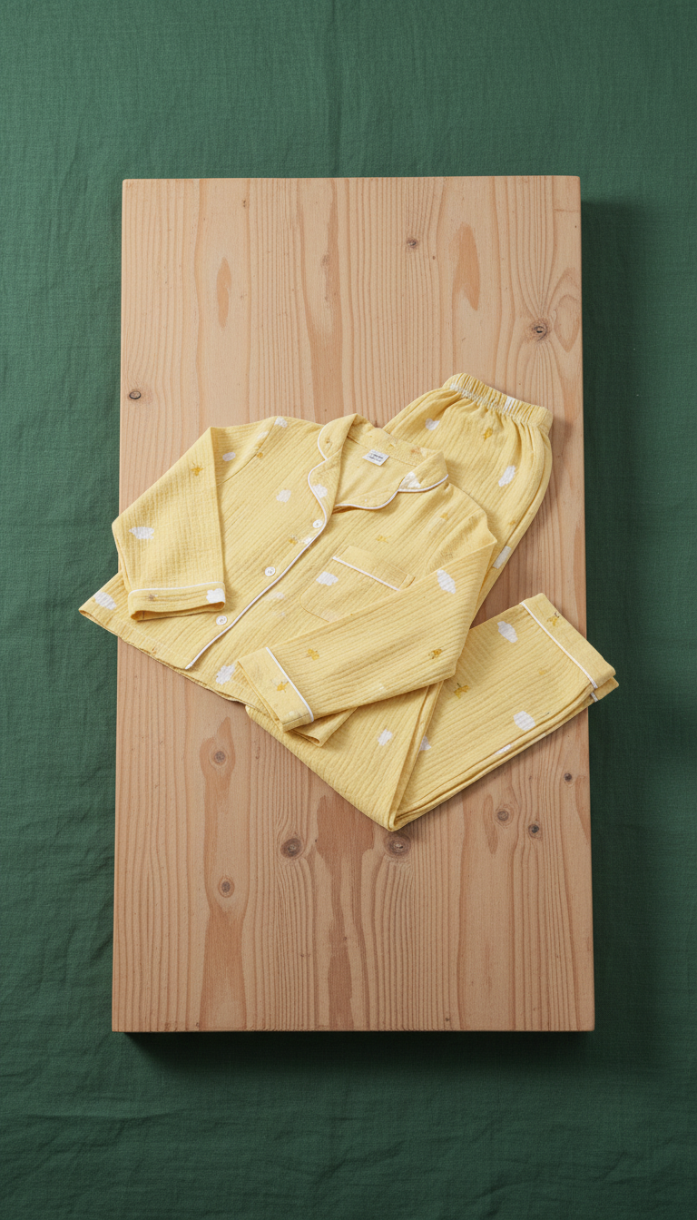 Sunshine Yellow Bamboo Pajamas in a new setting