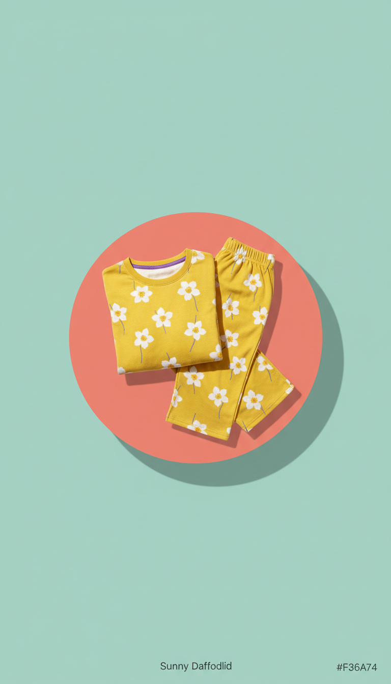 Sunny Daffodil jersey lounge set, Standard product shots are captured at a clean 45-degree (3/4) angle on large...