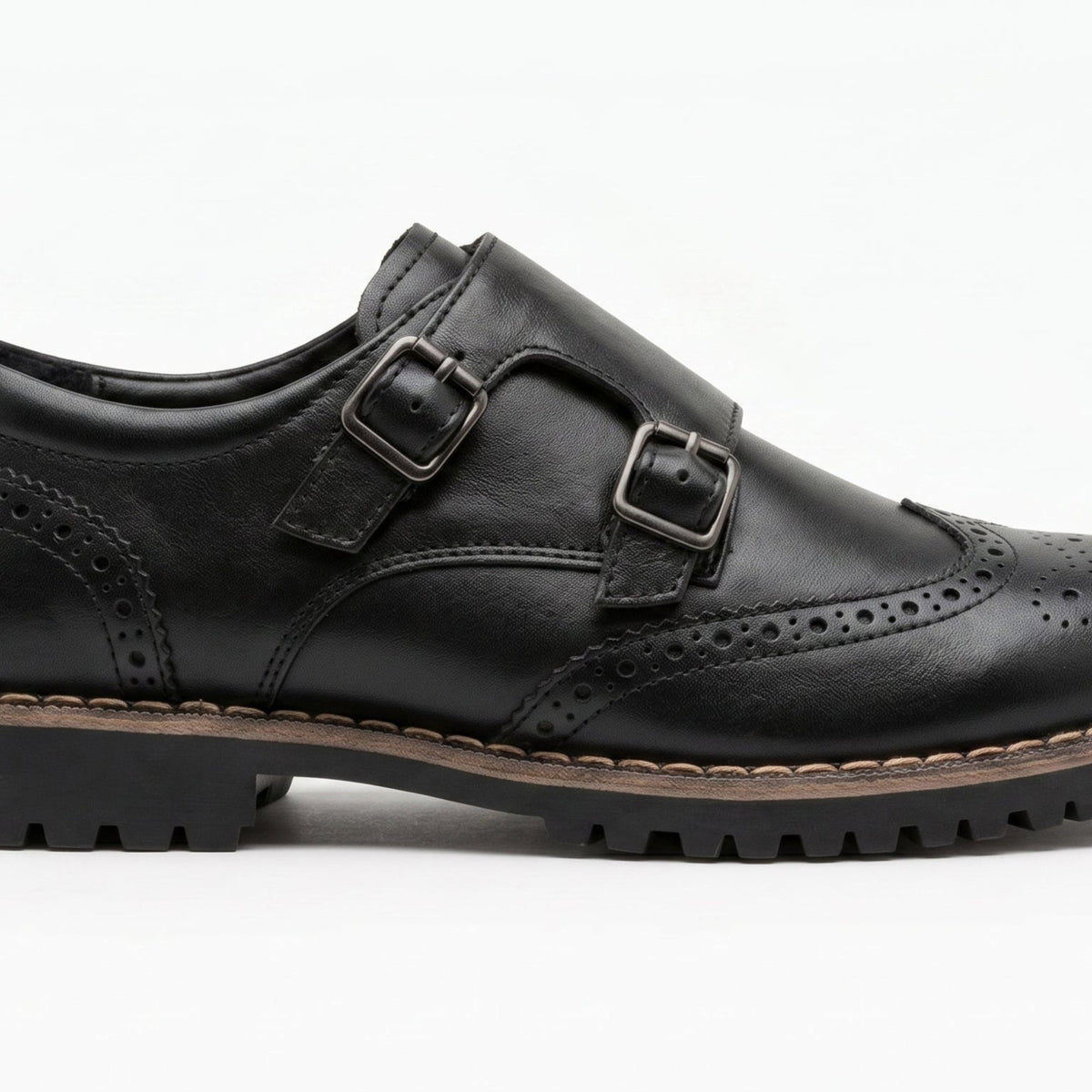 Boys Monk Strap Leather Dress Shoes