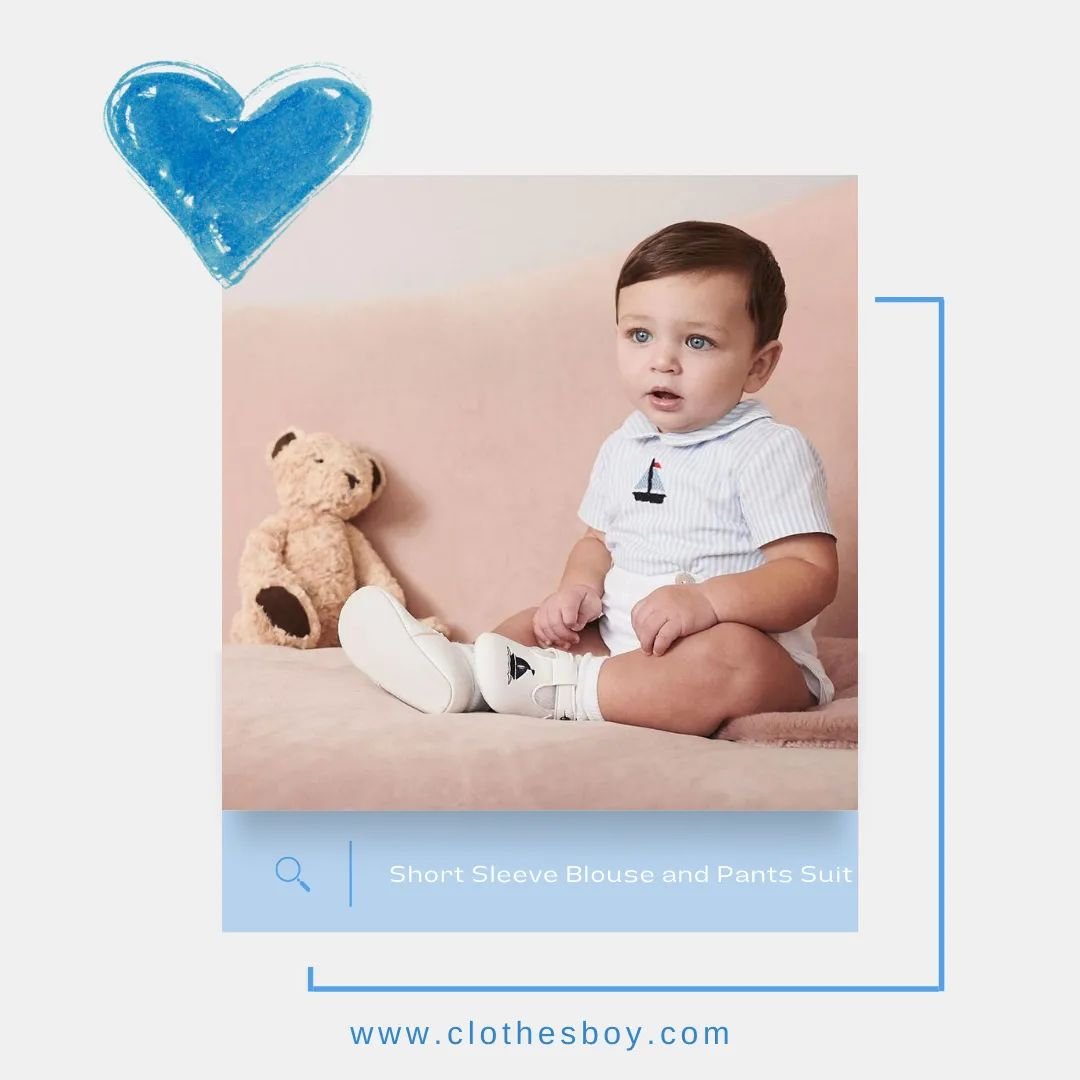 Baby boys short sleeve blouse and pants suit