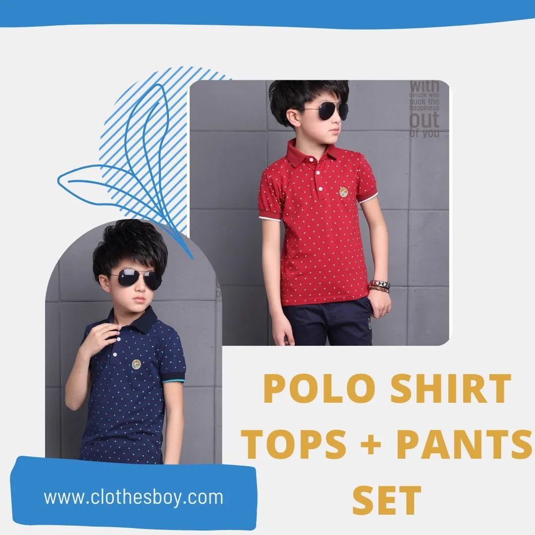 Boys polo shirt and pants set