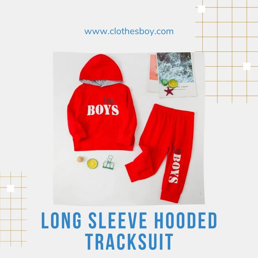 Boys long sleeve hooded tracksuit set