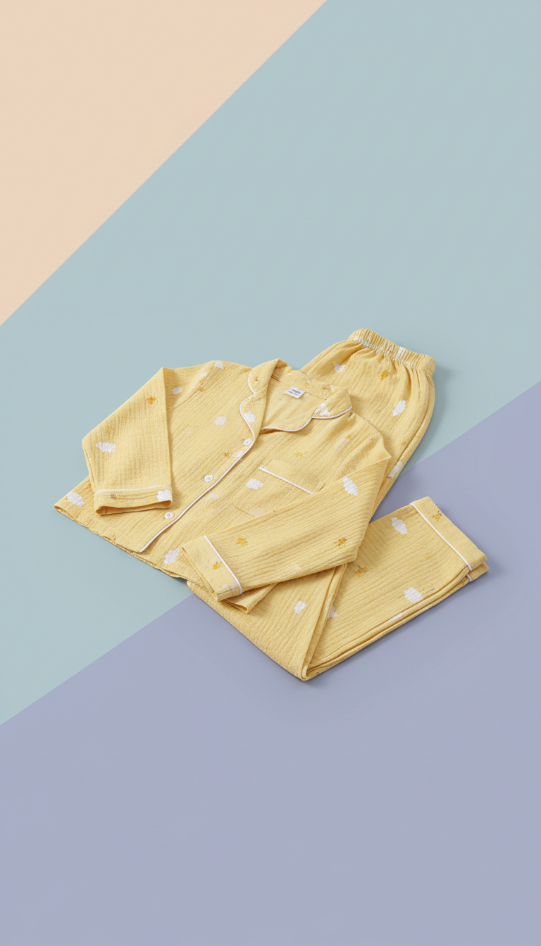 Boys bamboo pajamas in sunshine yellow